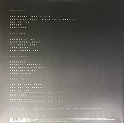 Bryan Adams Reckless (Bonus Tracks, Anniversary Edition, Remastered) (2 Lp's) Vinyl